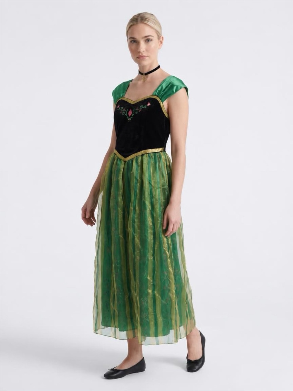 Adult Princess Anna Frozen Costume, Dress and Necklace Large - Picture 4 of 5